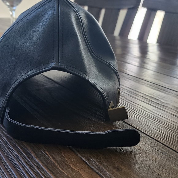 Faux-Leather Adjustable Baseball Hat - Picture 5 of 10